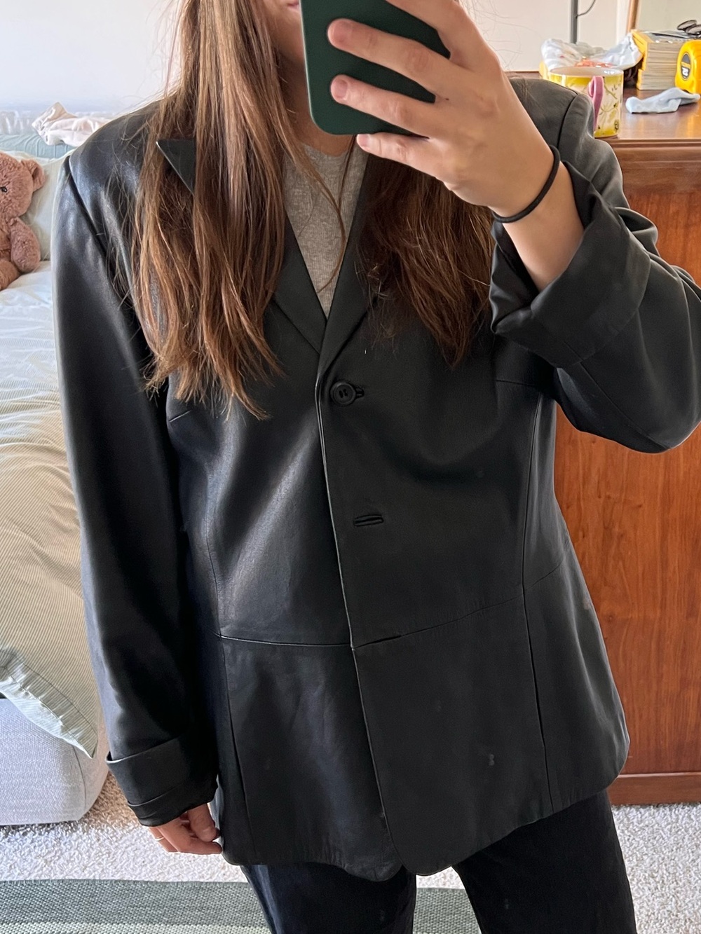 Pendleton Black Leather Blazer Jacket
